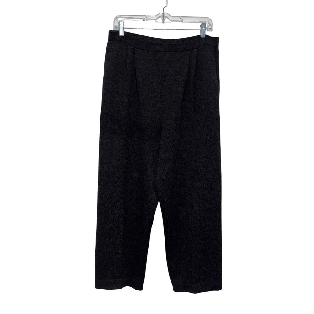 St. John Collection Dark Gray High Waist Straight Leg Women's Pants Size 10